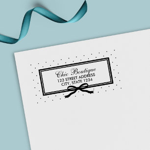 Tampon Auto-encreur Bordure et ruban Polka Point Adresse professionnel