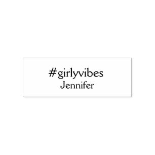 Tampon Auto-encreur Bossbabe hashtag rose clair ajouter nom fille patr