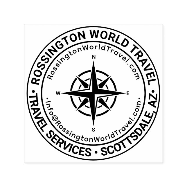 Tampon Auto-encreur Boussole Rose Nom de l'entreprise Localisation URL (Design)