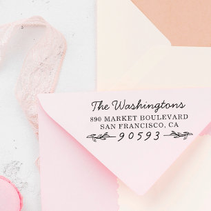 Tampon Auto-encreur Branches botaniques classiques Nom et adresse de r