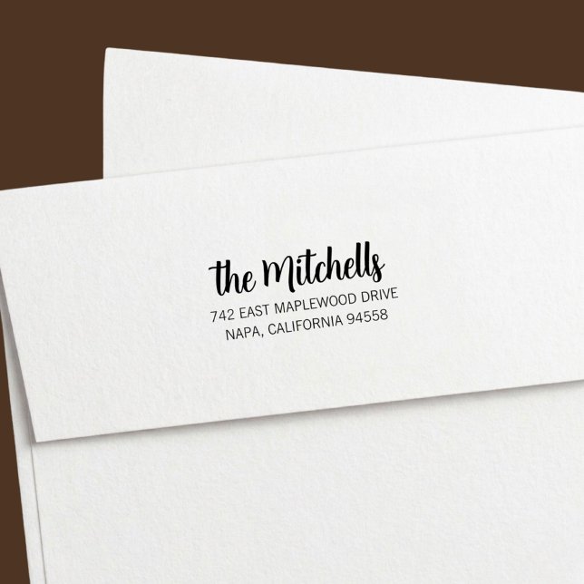 Tampon Auto-encreur Brush Lettered Return Address (Créateur téléchargé)