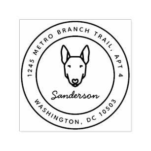 Tampon Auto-encreur Bull Terrier Dog Adresse de retour Timbre auto-all
