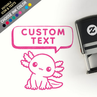 Tampon Auto-encreur Bulles de texte personnalisées Cute Kawaii Chibi A