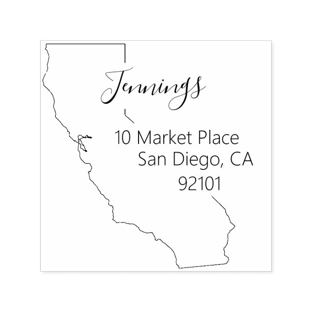 Tampon Auto-encreur CA | État de Californie - Timbre d'adresse de reto (Design)