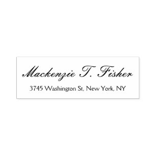 Tampon Auto-encreur Calligraphie classique Élégante Plaque blanche sim