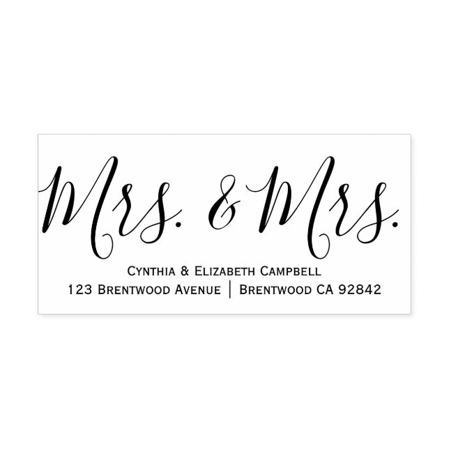Tampon Auto-encreur Calligraphie Mme. & Mme Timbre en caoutchouc perso (Design)