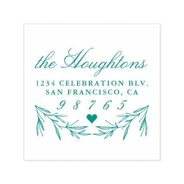 Tampon Auto-encreur Calligraphie personnalisée Nom de famille Adresse  (Design)