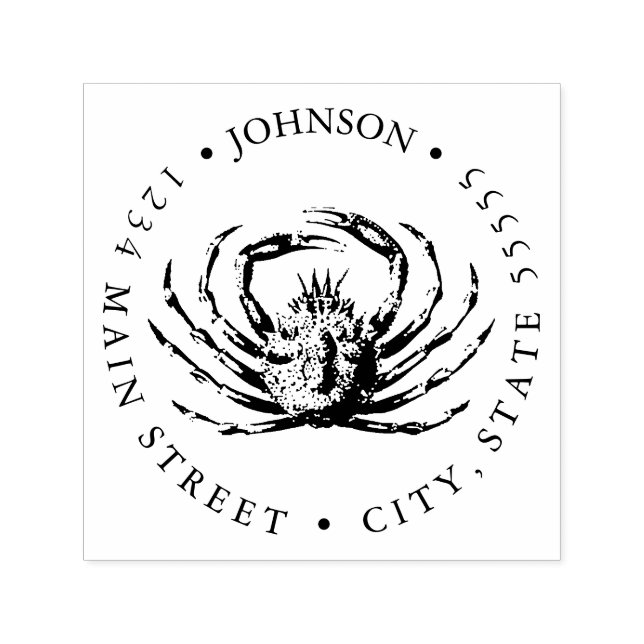 Tampon Auto-encreur Cancer Crabe with Claws Retour Étiquette (Design)