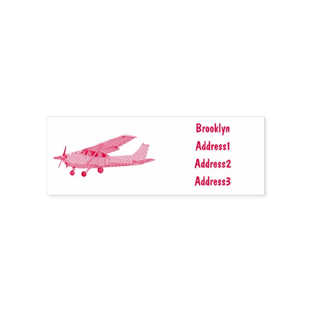 Tampon Auto-encreur Caricature d'avion à voilure fixe (Design)