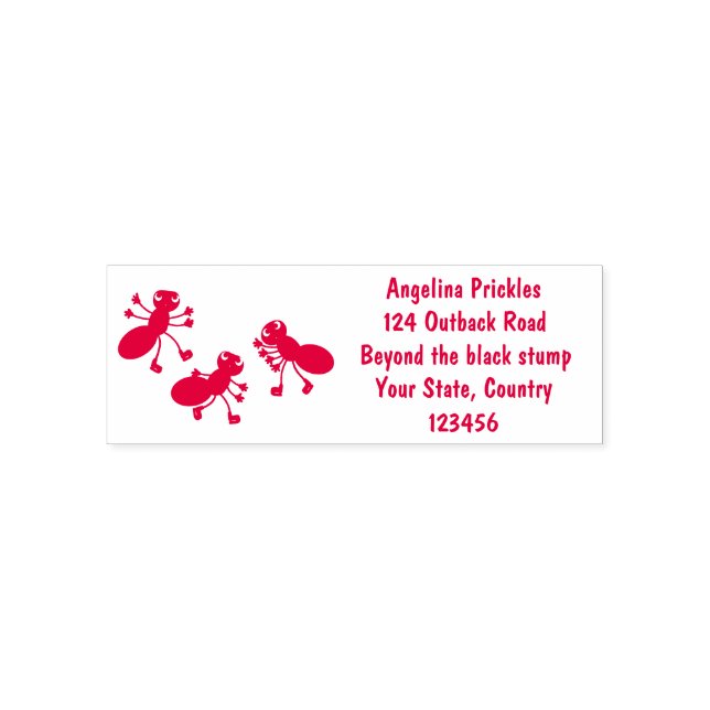 Tampon Auto-encreur Caricature de patinage sur glace de Happy red four (Design)