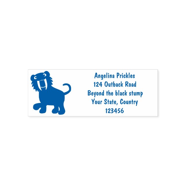 Tampon Auto-encreur Caricature du tigre mignon Saber Toothed Smilodon (Design)
