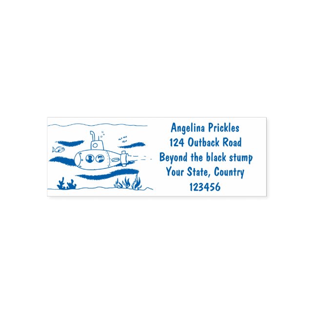 Tampon Auto-encreur Caricature sous-marine joyeuse (Design)