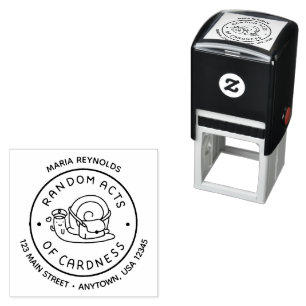Tampon Auto-encreur Carte circulaire Logo Retourner l'adresse auto-enc