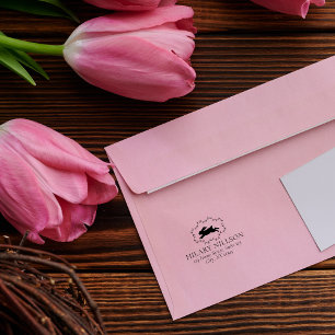 Tampon Auto-encreur Carte de Pâques Timbre d'encre de lapin d'adress