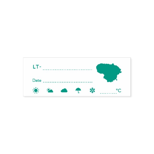 Tampon Auto-encreur Carte postale LT Lituanie Lietuva Date météo (Design)