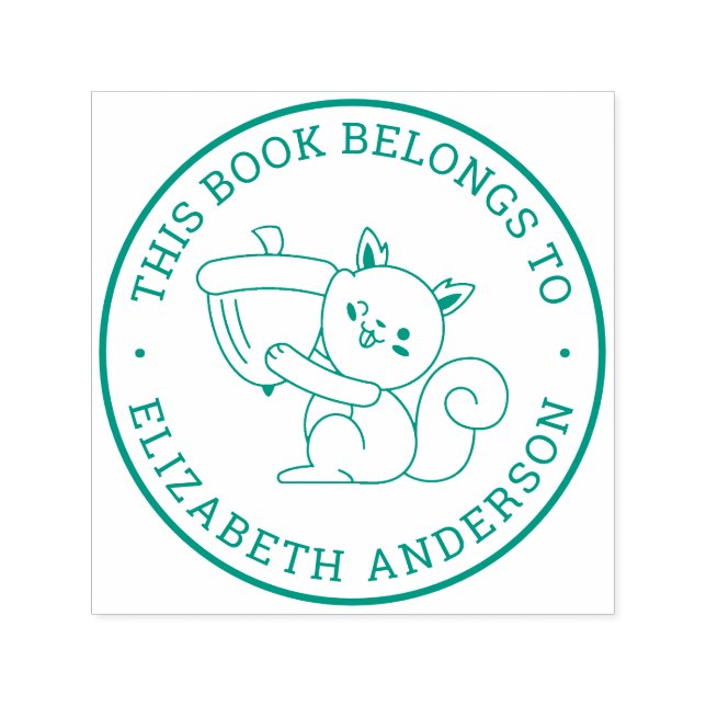 Tampon Auto-encreur Carton d'écureuil Cute Étiquette de plaque d'immat (Design)