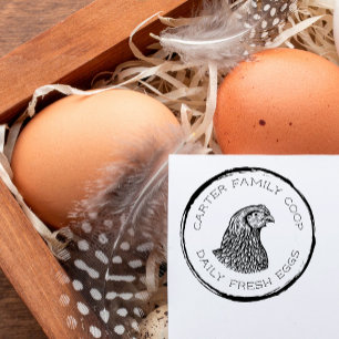 Tampon Auto-encreur Carton d'oeuf frais de ferme rustique familiale