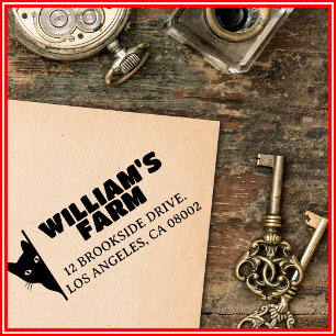 Tampon Auto-encreur Cat Farm Business Adresse de retour unique