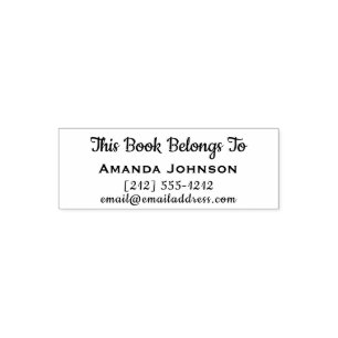 Tampon Auto-encreur Ce Livre Appartient Au Nom Numéro De Téléphone Cou