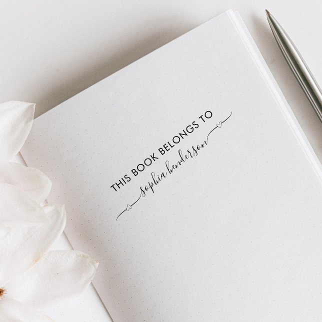 Tampon Auto-encreur Ce Livre Appartient Au Script Coeur (Créateur téléchargé)