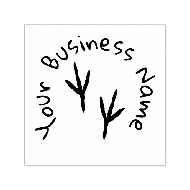 Tampon Auto-encreur Cercle Texte & Oiseau Imprimer auto-encre en caout (Design)