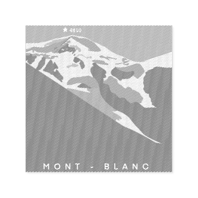 Tampon Auto-encreur Chamonix, Mont-Blanc, numériquement dessiné, souve (Design)