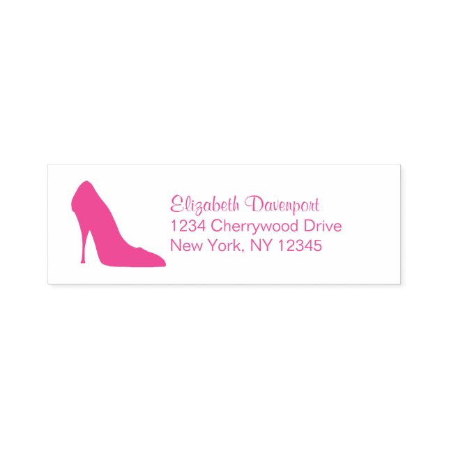 Tampon Auto-encreur Chaud rose Stiletto haute talon Chaussure Fancy (Design)