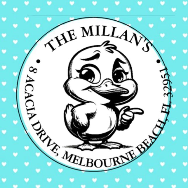 Tampon Auto-encreur Cheeky Happy Duck thème (Brighten someone's day with the Excited Happy Duck theme self-inking stamp)