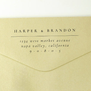 Tampon Auto-encreur Chic Minimalist Typography Mariage Adresse de reto