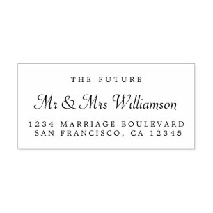 Tampon Auto-encreur Chic Script Future M. Mme Mariage Adresse de retou
