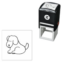 Chien assis dessin animé drôle 