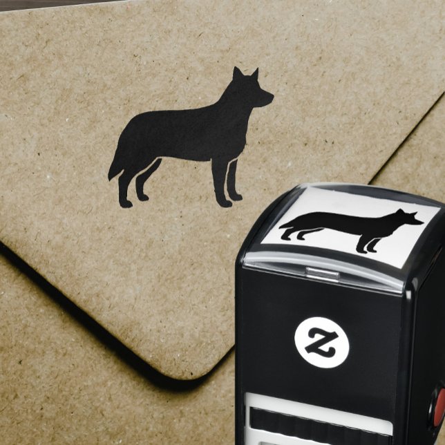 Tampon Auto-encreur Chien de bétail australien Silhouette Heeler (Créateur téléchargé)
