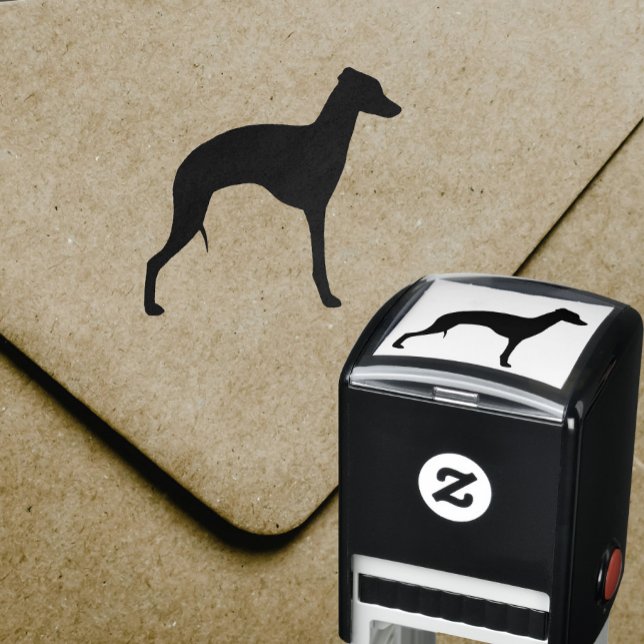 Tampon Auto-encreur Chien de race italienne Greyhound Silhouette Iggy (Créateur téléchargé)