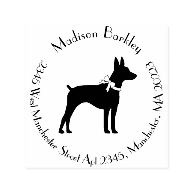 Tampon Auto-encreur Chien de Rat Terrier Chien Chien Chien Chien Puppy (Design)