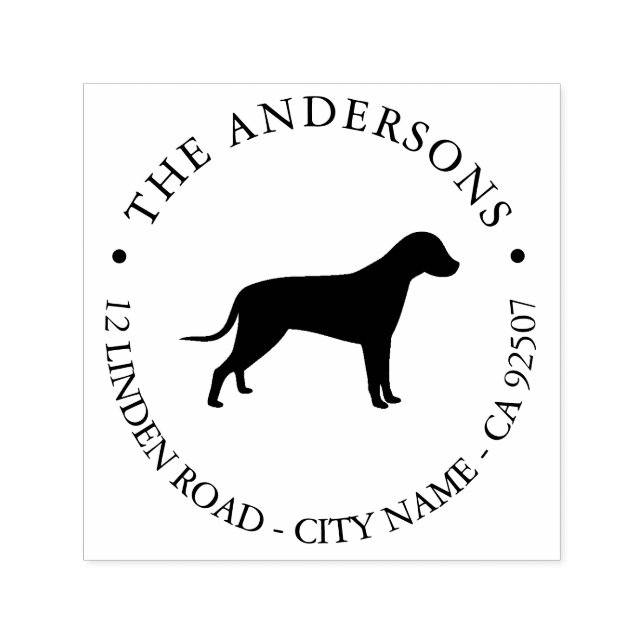 Tampon Auto-encreur Chien noir Silhouette auto-encre en caoutchouc Tim (Design)