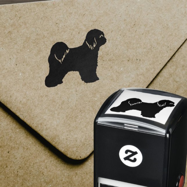 Tampon Auto-encreur Chien Tibétain de race Terrier Silhouette (Créateur téléchargé)