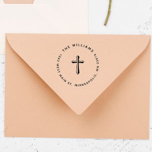 Tampon Auto-encreur Christian Family Elegant Custom Return Adresse