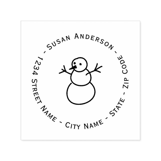 Tampon Auto-encreur Christmas Snowman Adresse de retour Timbre auto-en (Design)