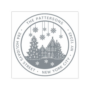 Tampon Auto-encreur Christmas Tree Winter Home Retour personnel