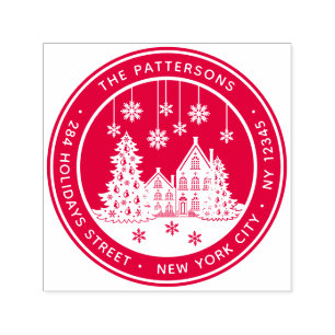 Tampon Auto-encreur Christmas Tree Winter Home Retour personnel