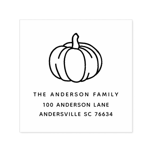 Tampon Auto-encreur Citrouille Thanksgiving Family Return Adresse (Design)