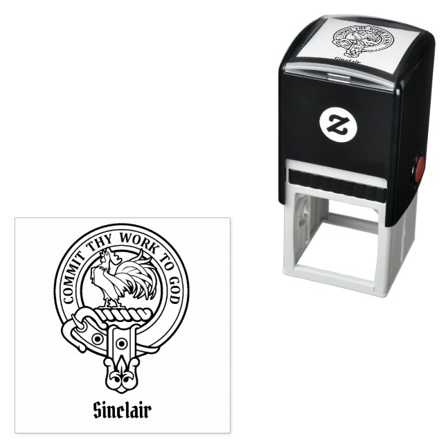 Tampon Auto-encreur Clan Sinclair Crest Stamp autoportant (En situation)