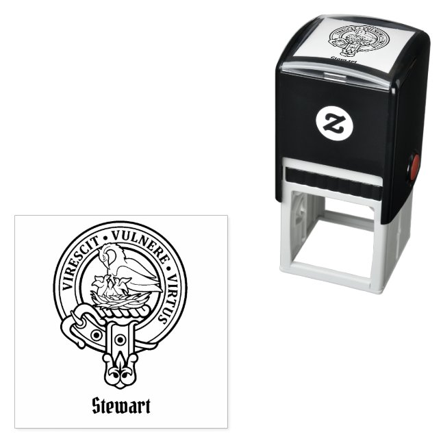 Tampon Auto-encreur Clan Stewart Crest (En situation)