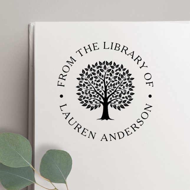 Tampon Auto-encreur Classic Oak Tree from the Library of Bookplate (Créateur téléchargé)