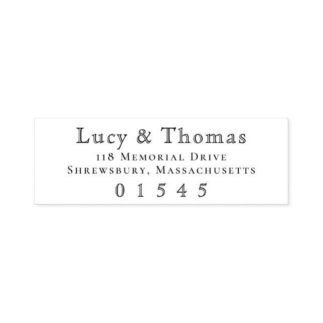 Tampon Auto-encreur Classic Traditional Mariage Family Adresse de reto (Design)