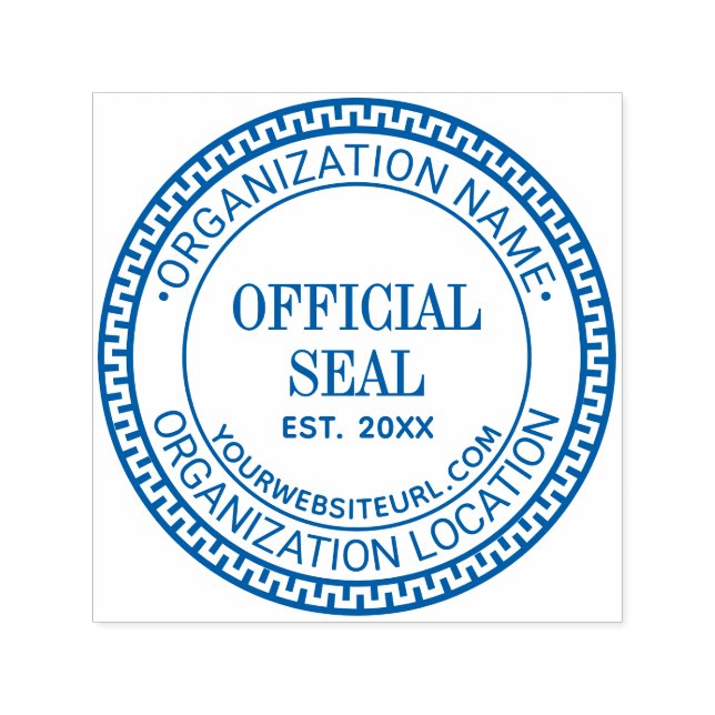 Tampon Auto-encreur Clé grecque Générique Nom du sceau officiel Loc UR (Design)