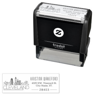 Tampon Auto-encreur Cleveland, Ohio City Adresse personnalisée