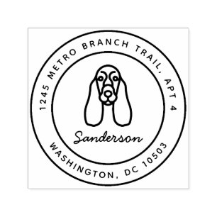 Tampon Auto-encreur Cocker Spaniel Adresse de retour Timbre auto-allum