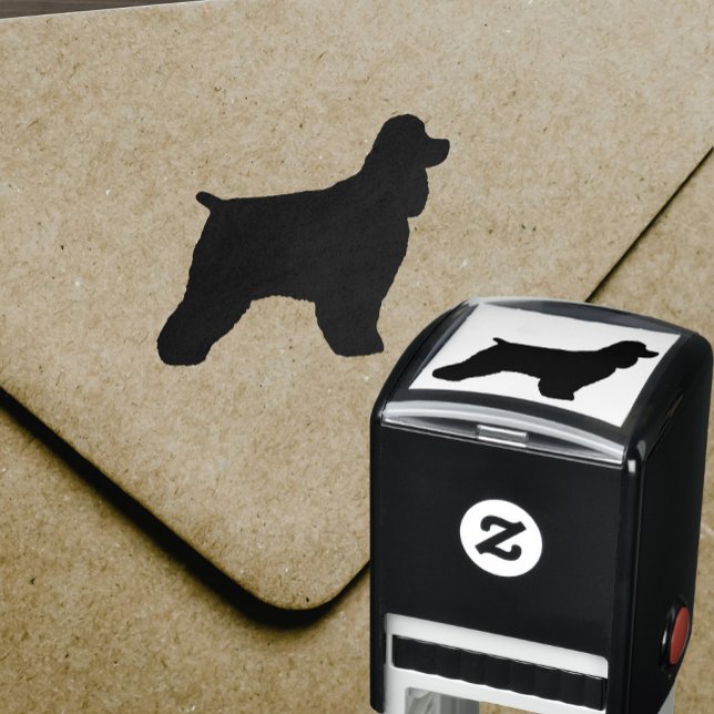 Tampon Auto-encreur Cocker Spaniel Chien race Silhouette (Créateur téléchargé)