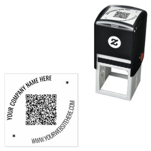 Tampon Auto-encreur Code QR et timbre de conception unique de texte pe